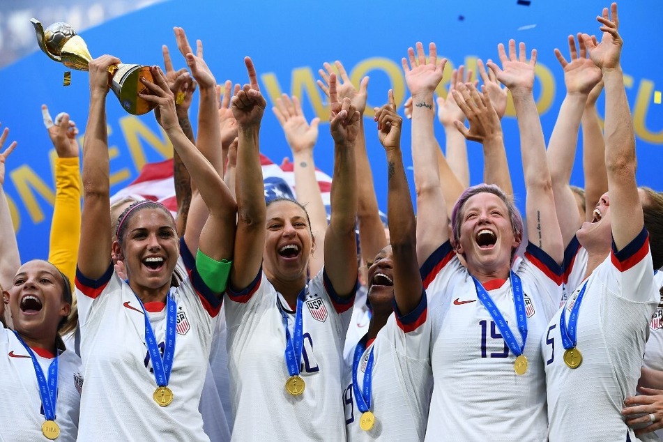 The US Women's National Soccer team celebrates after winning the 2019 World Cup.