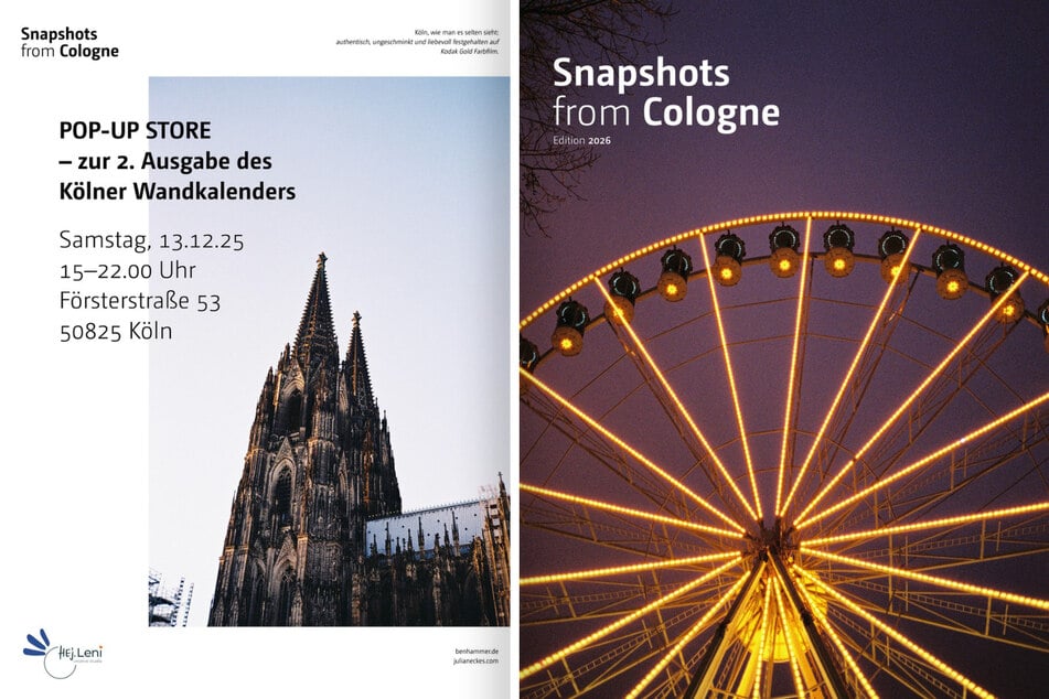 Wie sein Vorgänger enthält der Kalender 13 besondere Köln-Motive, die alle auf Kodak Gold festgehalten sind.
