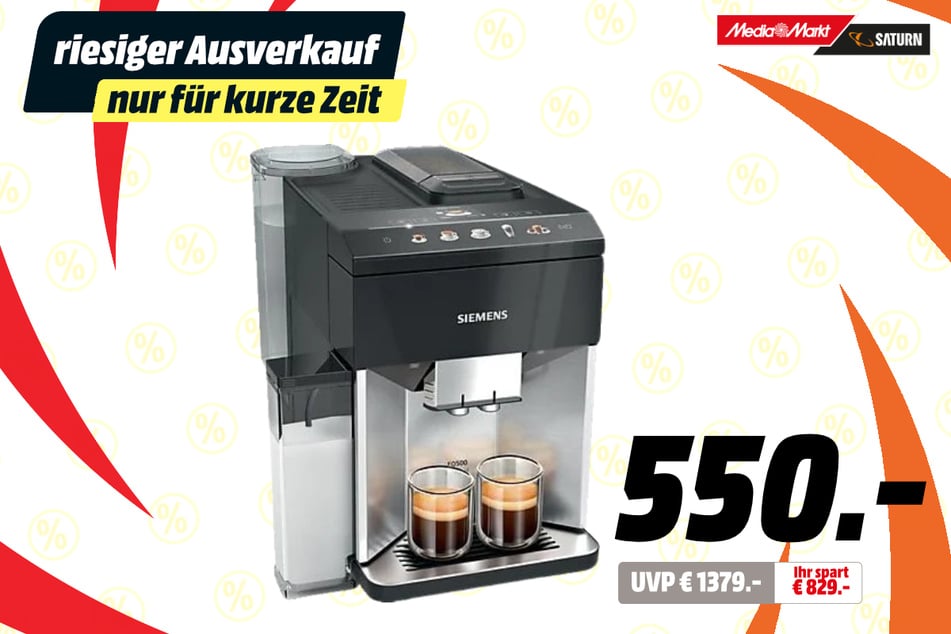 Siemens-Kaffeevollautomat für 550 statt 1.379 Euro.