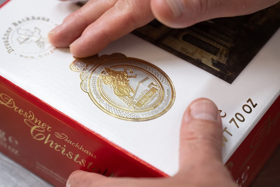 Nur echt mit dem goldenen Siegel des Schutzverbandes: Dresdner Christstollen.