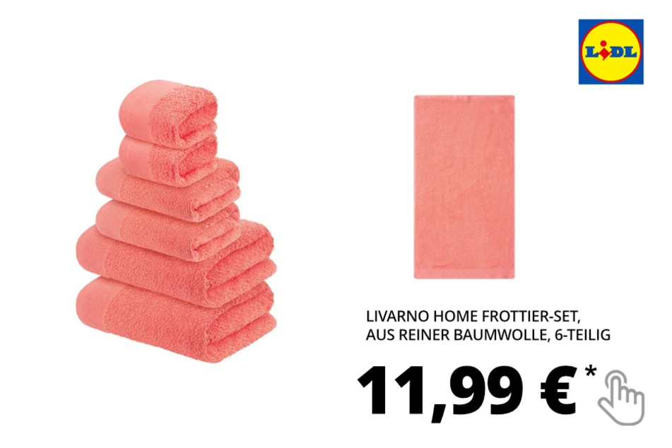 LIVARNO home Frottier-Set, aus reiner Baumwolle, 6-teilig