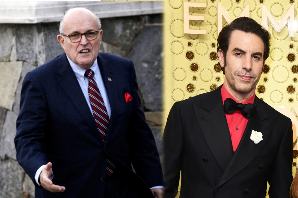 Rudolph Giuliani (l., 76) wurde von Sacha Baron Cohen hereingelegt.