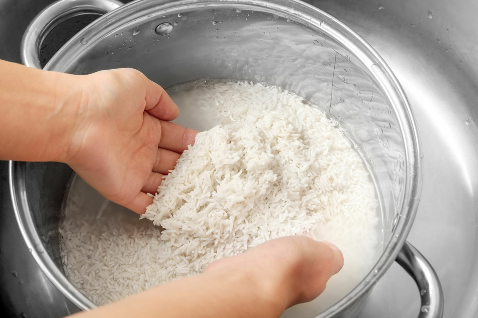 Rice should be washed before cooking, to reduce its starch content.