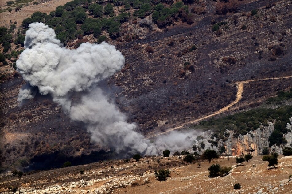 Smoke rises from the site of an Israeli airstrike that targeted the outskirts of the southern Lebanese town Al-Ahmadieh on November 1, 2024.