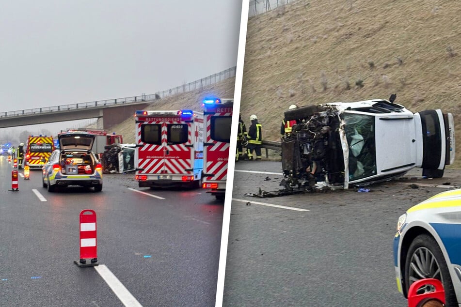 Unfall A7: Schon wieder Glätte-Unfall auf A7: Junge Frau schwebt in Lebensgefahr