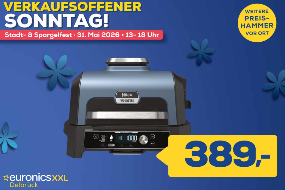 Ninja-Tischgrill OG901EU WoodFire Pro Connect XL für 389 Euro.