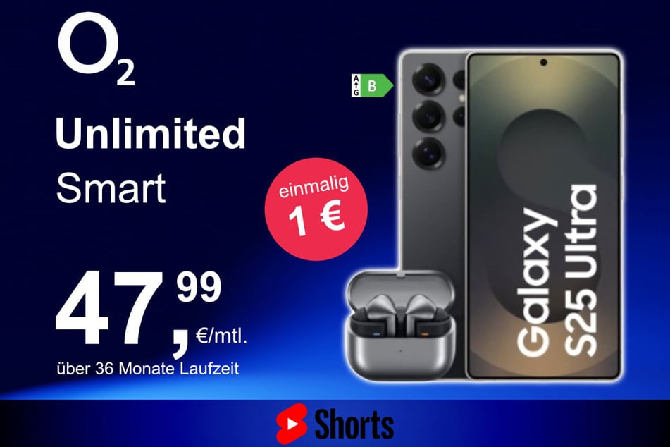Das Samsung Galaxy S25 Ultra + Buds 3 Pro im o2 Mobile Unlimited Smart für einmalig 1 Euro.