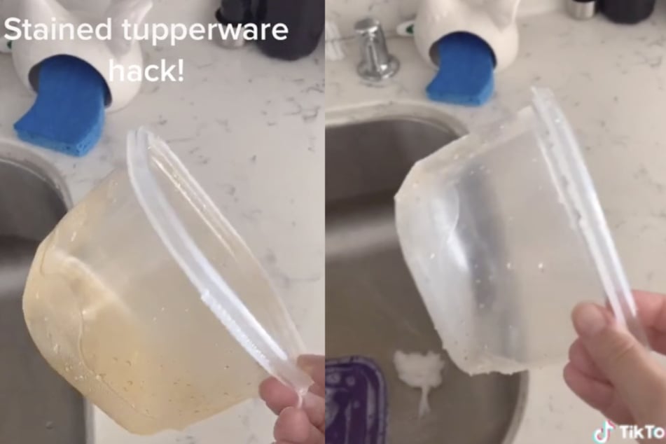 Auf TikTok zeigt Nutzerin Adi Kempler, wie sie ihre Tupperdosen am effektivsten reinigt.
