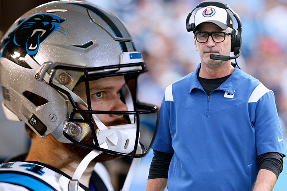 Frank Reich (r) will take over the head coaching position for the Carolina Panthers.