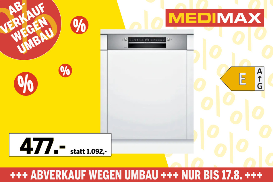 Bosch Geschirrspüler für 477 statt 1.092 Euro.