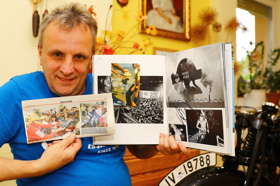 Thomas Neubert traute seinen Augen kaum, als er sich beim Blättern in der Biografie des weltberühmten Rennfahrers Valentino Rossi (42, Yamaha) wiederfand!