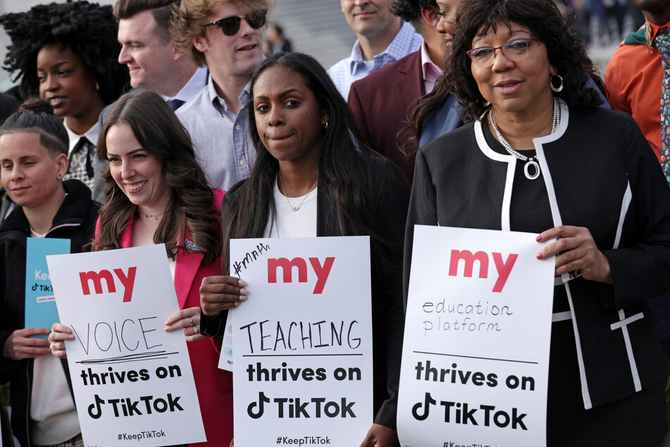 Before Shou Zi Chew's testimony, TikTok creators gathered in Washington, DC to urge politicians against banning the app.