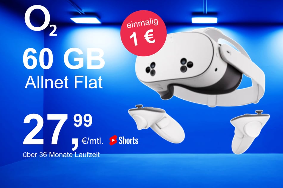 Die Meta Quest 3s im o2 Mobile M inkl. 60 GB+ für einmalig nur 1 Euro.