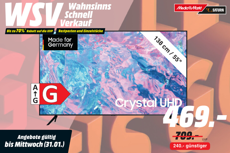 55-Zoll Samsung-Fernseher für 469 Euro.