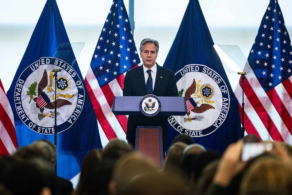 Secretary of State Antony Blinken delivers remarks on "American Diplomacy for a New Era" at the Foreign Service Institute (FSI) in Arlington, Virginia, on Wednesday.