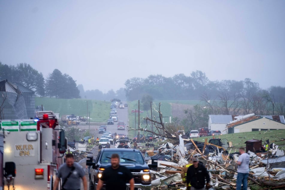Iowa authorities said "a good portion" of Greenfield was devastated by the tornado and the town would remain under a curfew Wednesday.