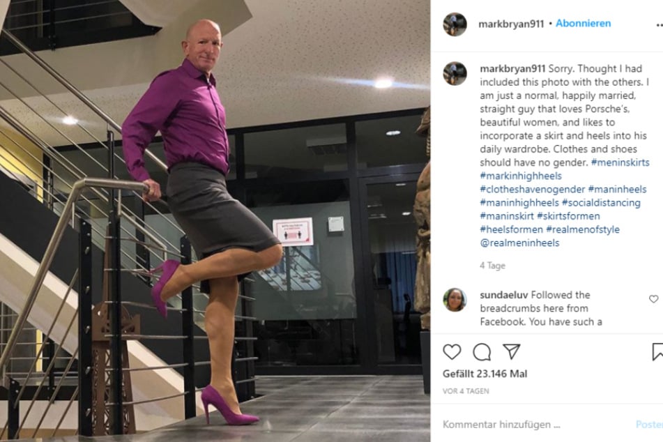 Men should be allowed to wear female clothes, Mark Bryan demands on Instagram.