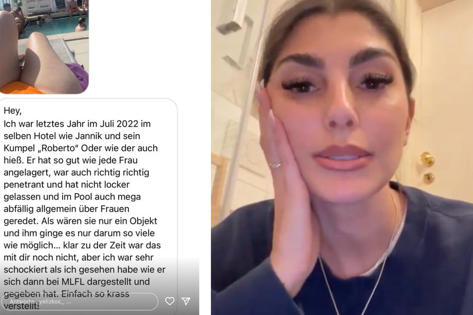 Völlig entsetzt sitzt Yeliz Koc (29) in ihrem Badezimmer. Immer mehr Nachrichten von Frauen, die Jannik angeflirtet haben soll, trudeln bei ihr ein. Ein paar veröffentlichte sie in ihrer Instagram-Story.