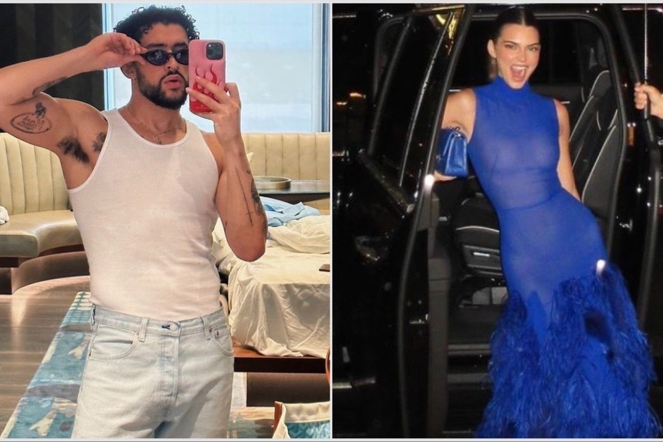 Kendall Jenner (r) left little to the imagination during a recent date night with Bad Bunny.