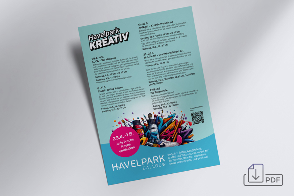 Hier gibt's das gesamte Programm von Havelpark Kreativ zum Download.