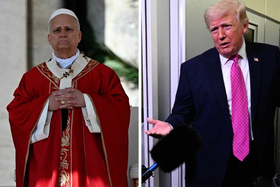 Pope Leo XIV (l.) pressed Donald Trump to find an "off-ramp" for the war in the Middle East.