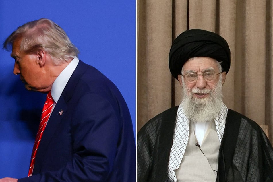 Iran's Supreme Leader Ayatollah Ali Khamenei (r.) mocked US President Donald Trump for overstating the results of airstrikes on Iranian nuclear sites.
