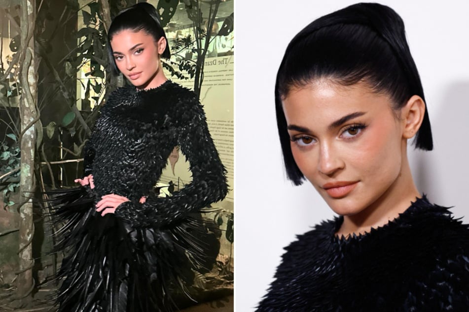 Kylie Jenner wore a stunning black feathery gown at the 2024 CFDA Awards in New York City.