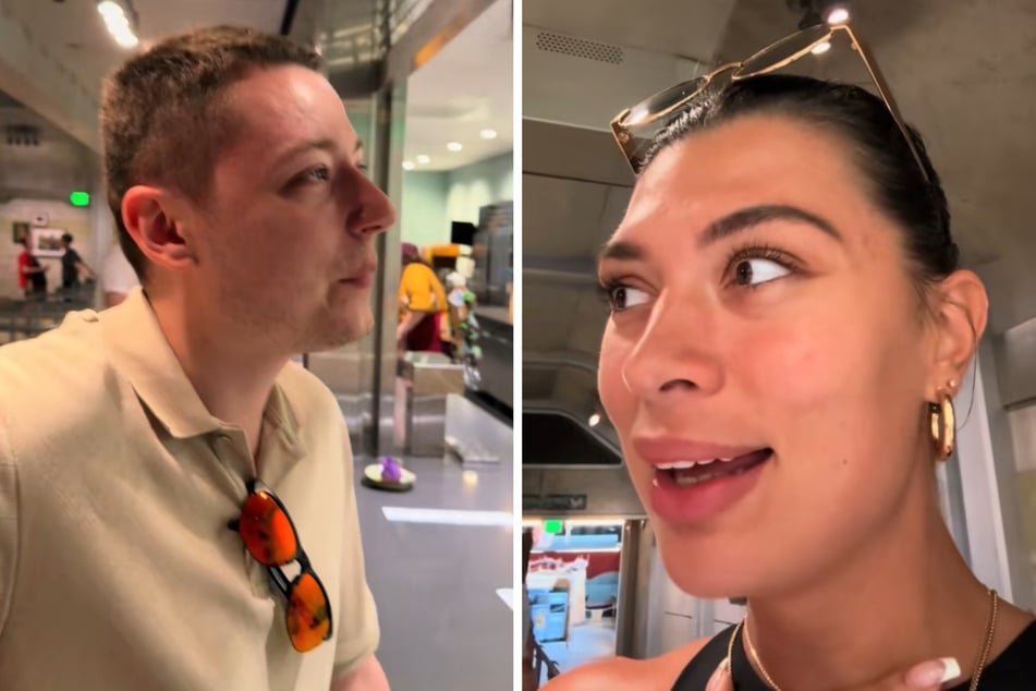 Graham Gibney (25) hatte Hunger, seine Begleitung Hannah Kathleen (26) bald darauf mächtig was zu lachen.