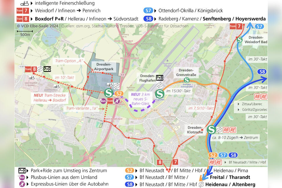 Viele Verkehrsexperten wünschen sich neben einer Verlängerung der Straßenbahn auch eine bessere Anbindung der S-Bahn.