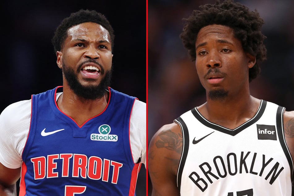 Ex-NBA stars Malik Beasley and Ed Davis (r.) have been indicted after allegedly teaming up to either underperform or overperform in their games to sway bets for profit.