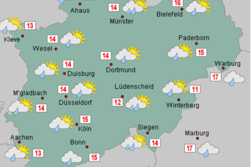 Vereinzelt regnet es in den kommenden Tagen in NRW. Die Temperaturen sind deutlich kühler als zuletzt, aber immer noch frühlingshaft mild.