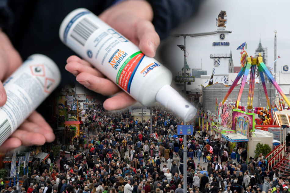 Bei den Massen auf dem Oktoberfest dürfte auch kein Desinfektionsmittel mehr helfen. (Bildmontage)
