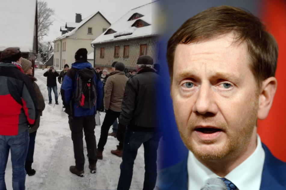 Corona-Kritiker belagerten sein Haus: Jetzt bekommt Kretschmer Rückendeckung von Mitbürgern