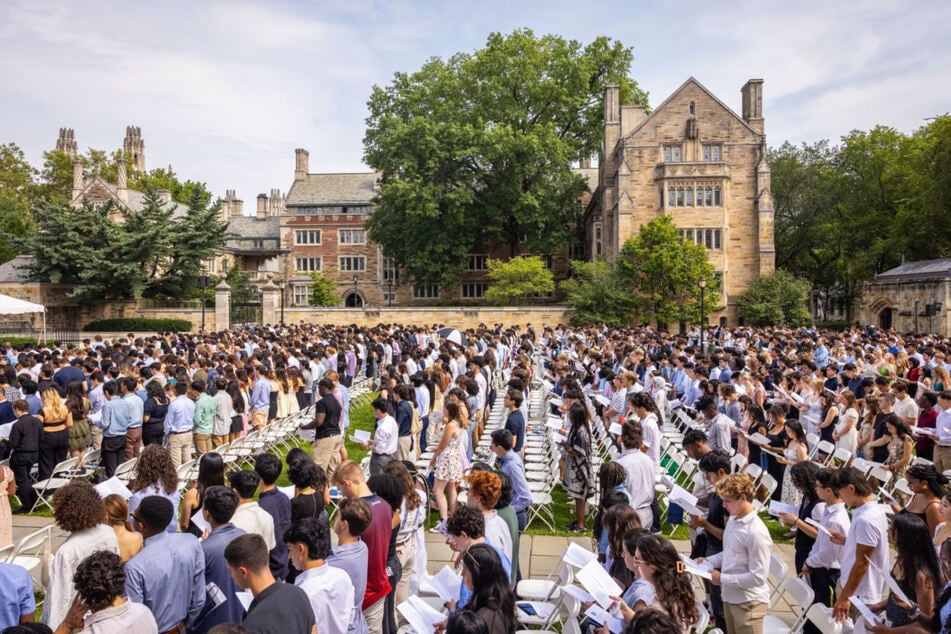 Bei der Eröffnungszeremonie für die neuen Yale-Studenten ging alles glimpflich ab. Von einer Bedrohungslage war nichts zu sehen.