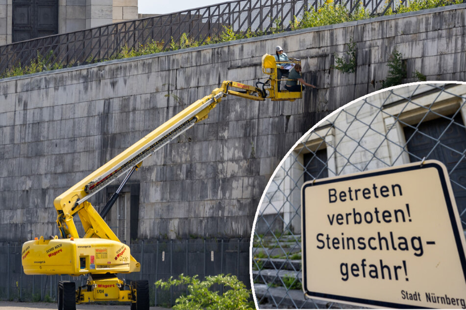 Ehemalige Nazi-Tribüne einsturzgefährdet: Spezialfirma untersucht Schäden am Bau