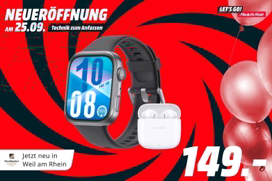 Huawei-Fitnesstracker Fit 4 PLUS Freebuds SE 2 für 149 Euro.