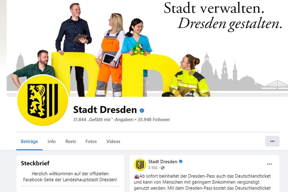 Umstritten: die Facebook-Seite der Stadt Dresden.