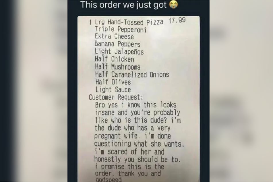Kein Scherz: Diese Bestellung ging bei einem Pizza-Lieferanten ein.
