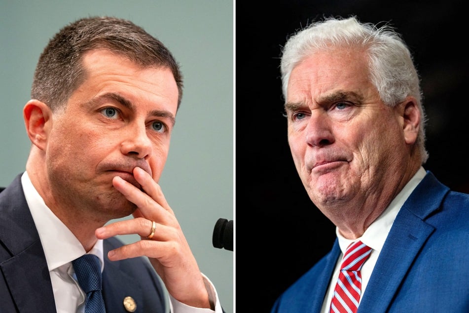 Democratic candidate Tim Walz is reportedly using Pete Buttigieg (l.) to help with preparations for the debate, while Republican JD Vance has been using Tom Emmer (r.).