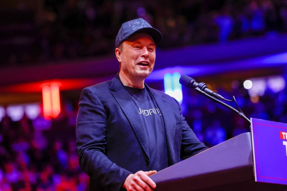 Elon Musk speaking during a campaign rally for presidential nominee Donald Trump at Madison Square Garden on October 27, 2024 in New York City.