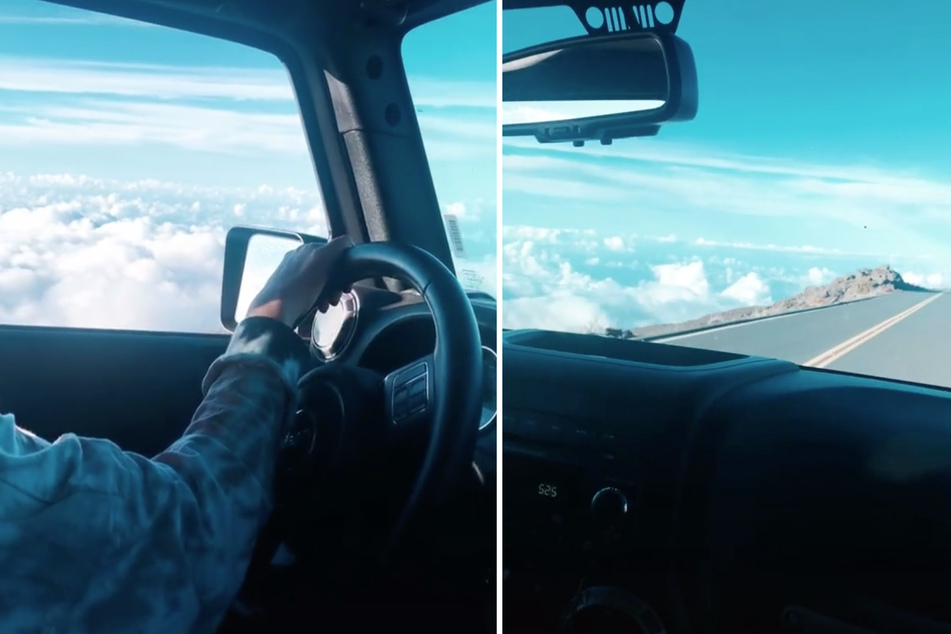 At first glance, it really looks like the car is flying (collage).
