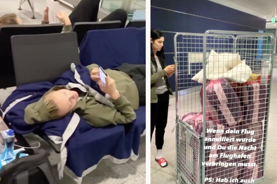 Der DSC gestrandet am Münchner Flughafen: Selbst Jennifer Janiska (28), die jahrelang mit dem Nationalteam um die Welt reiste, hat das noch nicht erlebt.