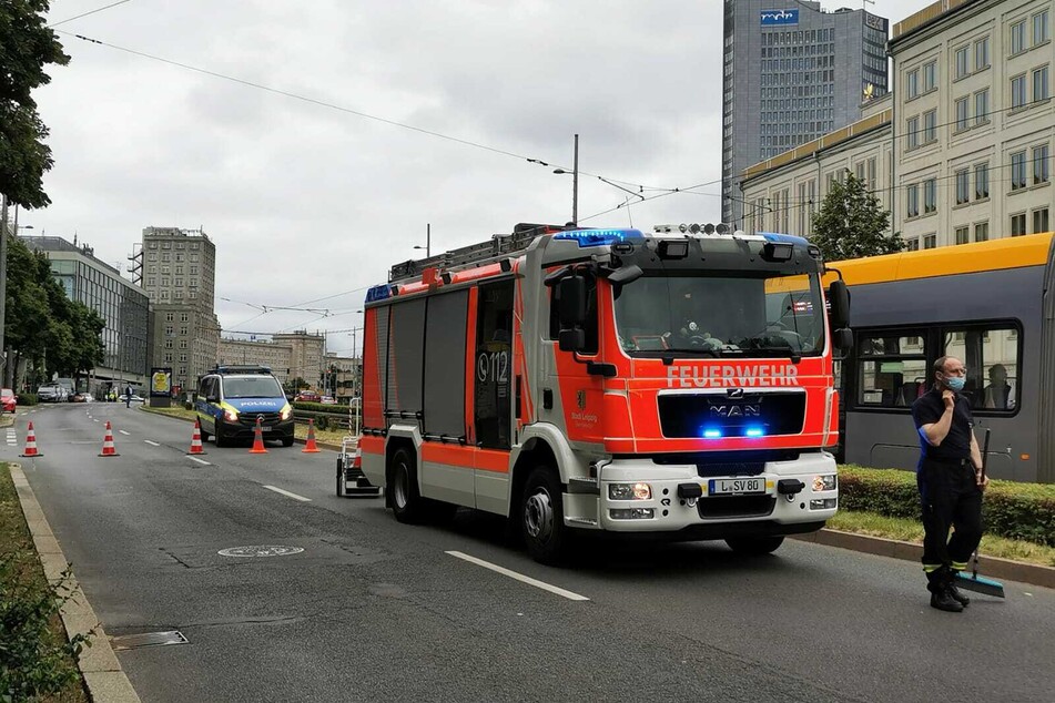 Die Straße am Augustusplatz musste zwischenzeitlich gesperrt werden.