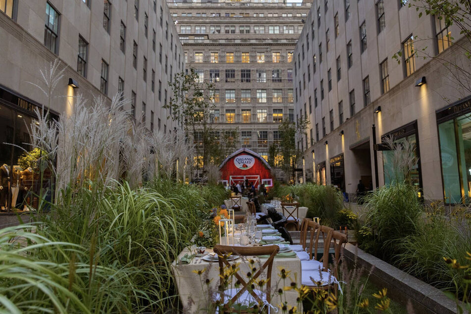 Organic Valley took over Rockefeller Center's Channel Gardens to help teach consumers about the positive climate effects of small dairy farms.