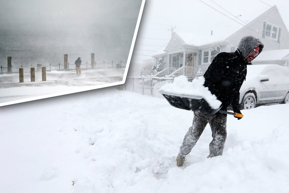 Heftiger Schneefall: Zehntausende Haushalte ohne Strom, Tausende Flüge gestrichen