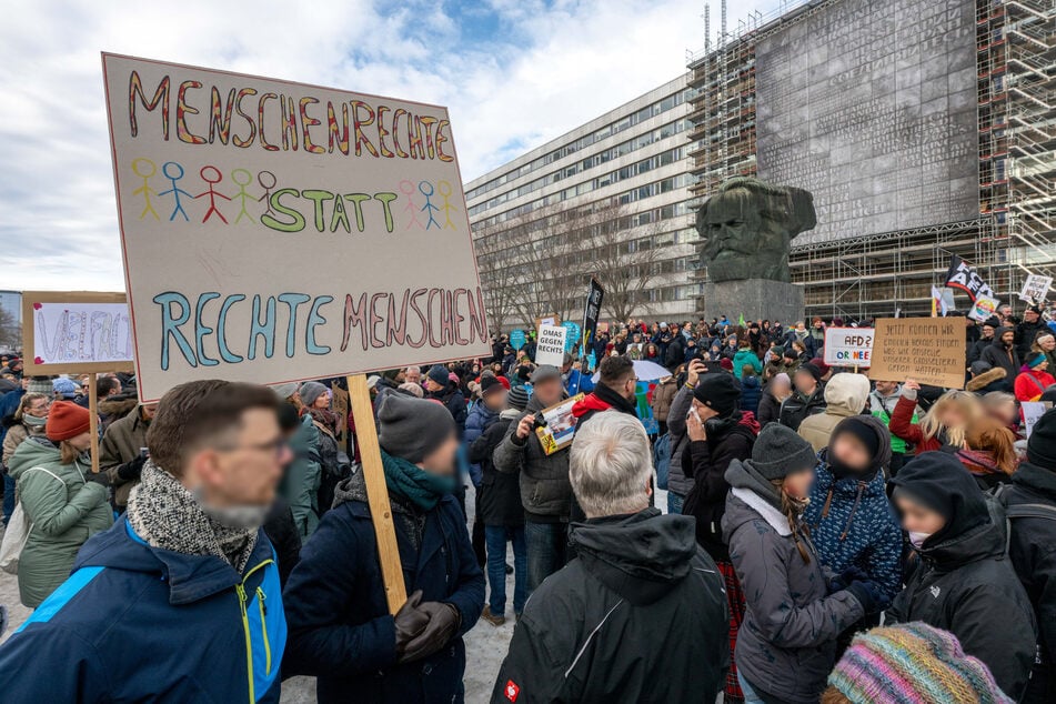 Bereits am Sonntag kam es zu einem großen Anti-AfD-Protest in Chemnitz.