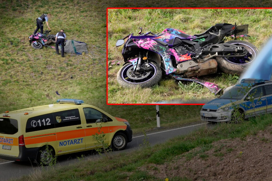 Tödlicher Motorrad-Unfall in Mittelsachsen: Biker stirbt, Beifahrerin schwer verletzt