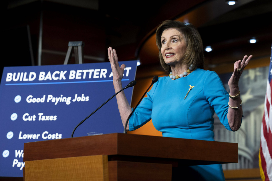 House Speaker Nancy Pelosi speaks at a press conference the Build Back Better Act.