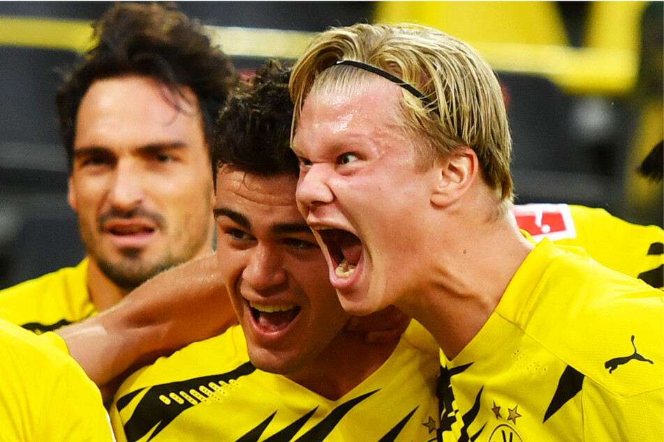 Manchester City will offenbar Erling Haaland (20, r.) und auch Giovanni Reyna (2.v.r.) verpflichten.