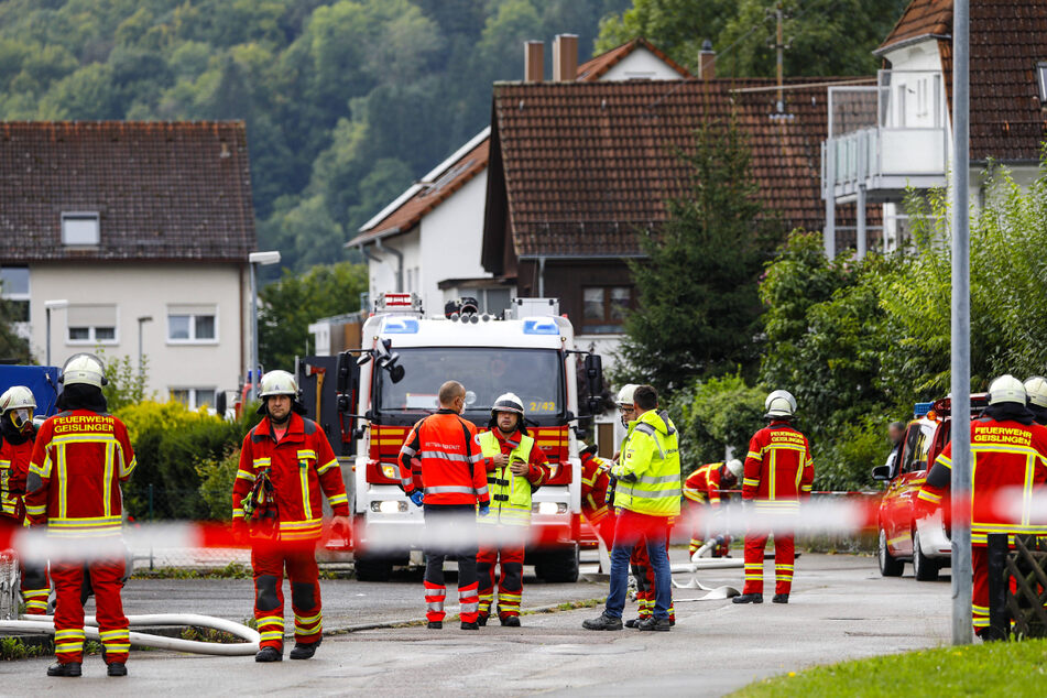 Einsatzkräfte am Mittwoch in Geislingen an der Steige.
